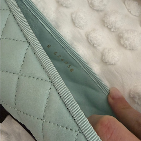 CHANEL Light Blue Black Toe Ballerina Flats Lambskin 38 Brand New in Box - Picture 9 of 14